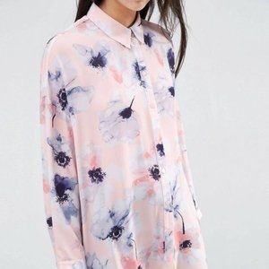 ASOS Floral Oversized Shirt Size 2